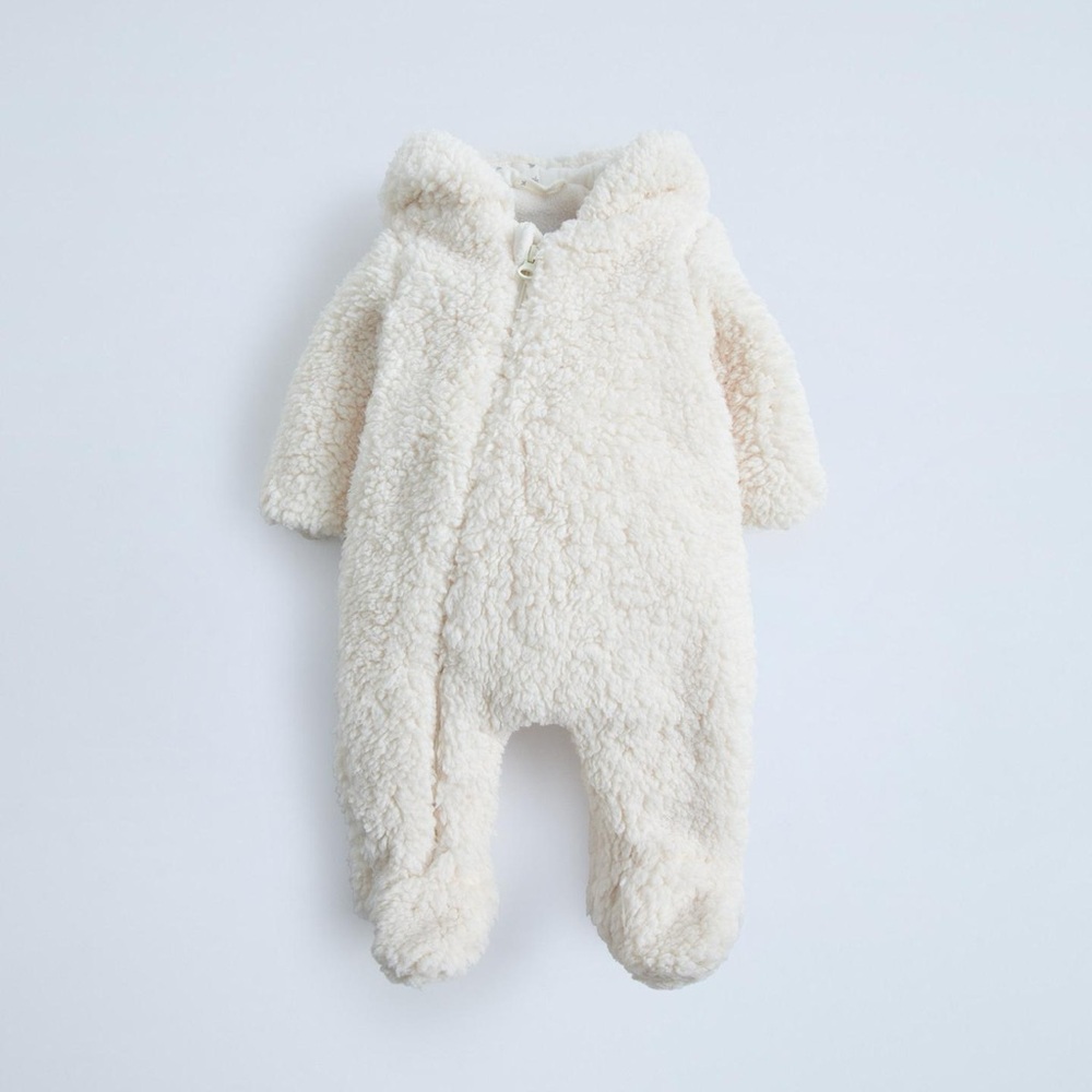 Zara Baby Hooded Fleece Onepiece